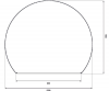 Blacha pod piec 120x100cm okrągła czarny mat